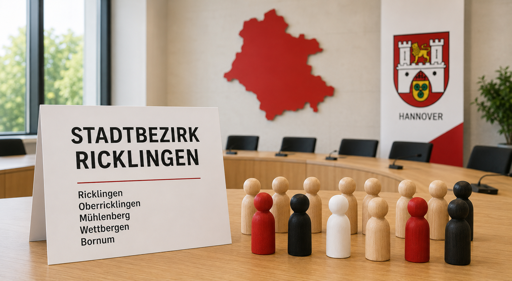 Der Stadtbezirk Ricklingen mit den Stadtteilen Ricklingen, Oberricklingen, Mühlenberg, Wettbergen und Bornum im Zusammenhang mit der Kommunalwahl Hannover 2026.